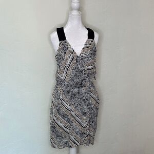 NWOT- BCBGeneration Multi Color Crisscross Strap Mini Dress with POCKETS!